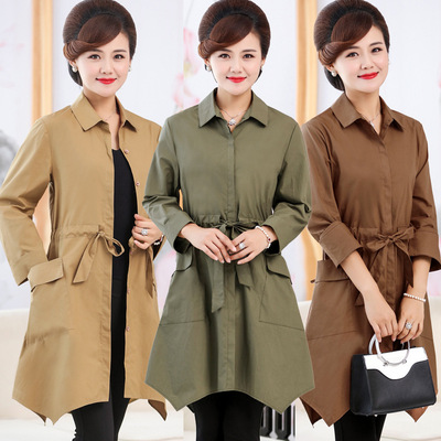 mom Spring coat Middle and old age Autumn Forty years old woman clothes Easy spring and autumn Thin section leisure time Windbreaker
