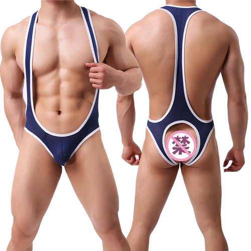 Summer shapewear men's high-end ultra-thin sexy nylon breathable men's one-piece triangle tights bodybuilding C407