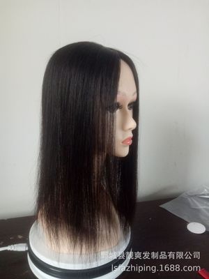 廠家批發零售定制 真人發順發蕾絲網底魚線發發簾 歐美假發