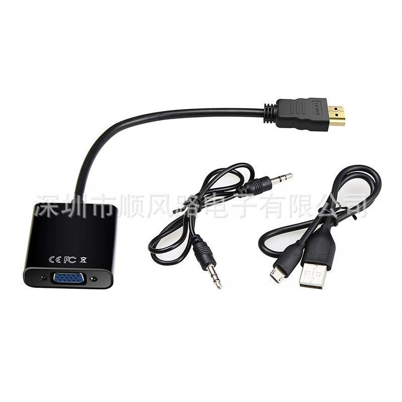 Свободный шелковый принт HDMI на VGA с аудио питание высокого разрешения видео соединение HDMI на VGA поворотная проводка