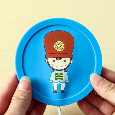 Cartoon soft rubber thermal coaster anti-slip pad usb heating coaster cartoon pvc coaster wholesale customization