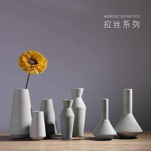 Nordic style simple furnishings TV cabinet living room furnishings creative brushed vases flower arrangements home decorations