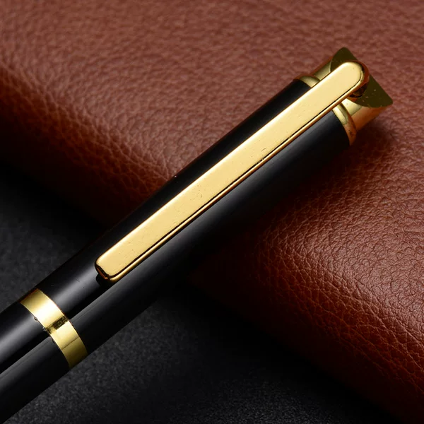 Source Manufacturer Customized Business Black Fashion Metal Signature Pen Creative Ball Pen Copper Rod Pen Can Be Logo