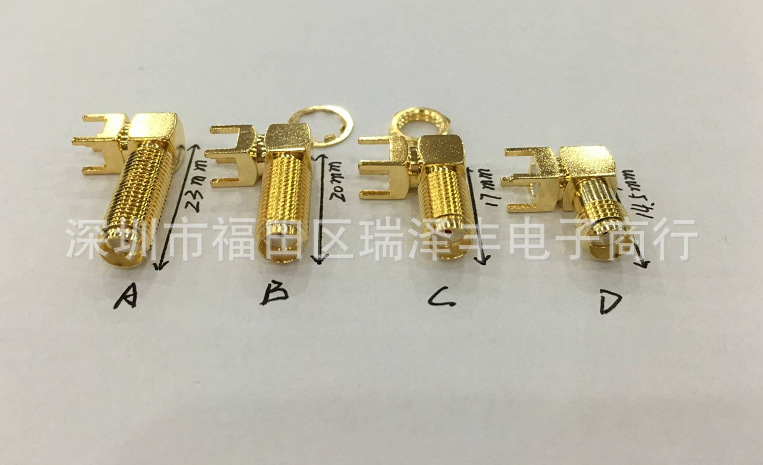 供应SMA－KWE母弯插PCB板座子同轴连接器SMA-KWHD卧式插座