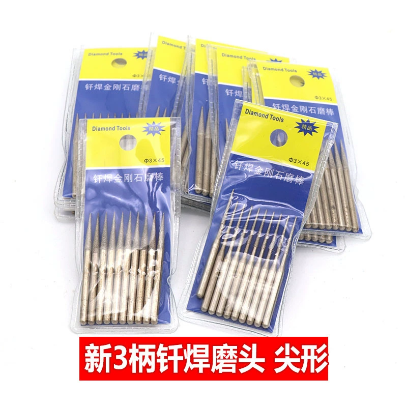Новая 3 мм ручка паяльная алмазная шлифовальная головка Нефритовая пилинг электрическая Шлифовальная головка Резьба По Металлу внутреннее отверстие шлифовальная форма наклона