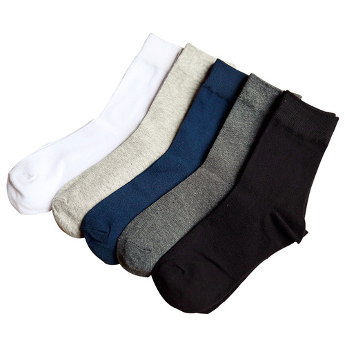 New Autumn Men's Crew Socks Pure Color Cotton Classic Business Men's Crew Sweat Absorbent Socks Wholesale 611