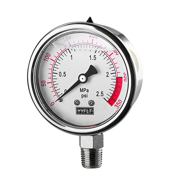 净水器不锈钢充油耐震压力表 面板油压表 硅油甘油管道压力表高压