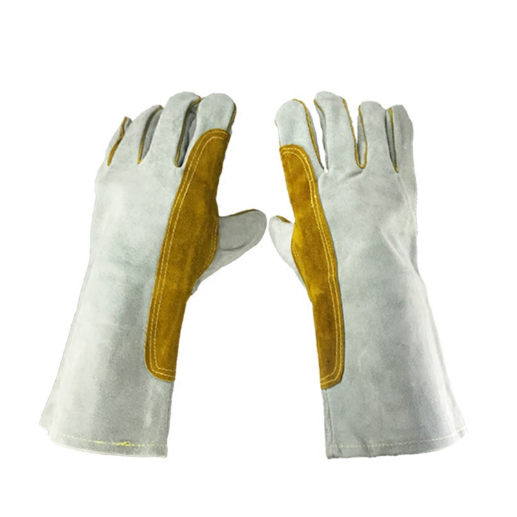 牛皮电焊手套 长电焊手套 全掌无拼接加托焊工手套 加厚电焊手套