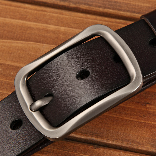 New Belt Men's Genuine Leather Pin Buckle Belt Men's Cowhide Casual Retro Trouser Belt Manufacturer Wholesale Cross-Border Dropshipping