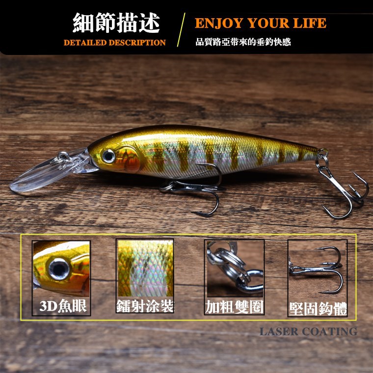 2 Pcs Sinking Minnow Fishing Lures Hard Baits Fresh Water Bass Swimbait Tackle Gear