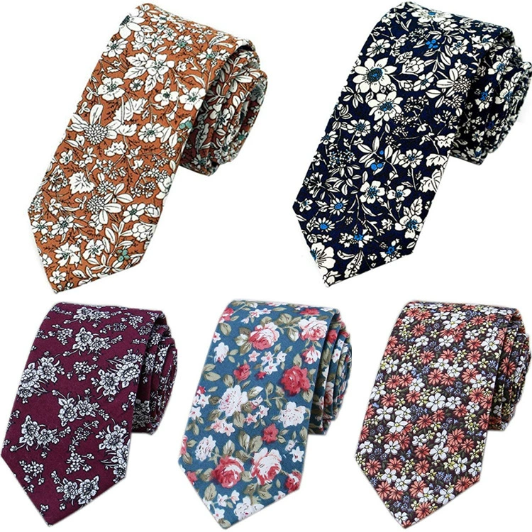 Мужской галстук для отдыха, цветочный принт, 6 см, корейский стиль, AliExpress, Amazon