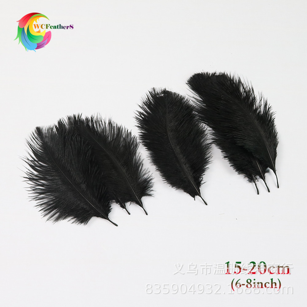 温册羽毛厂家定制原支小鸵鸟毛布边服装裙摆装饰小羽毛100码起详情图7