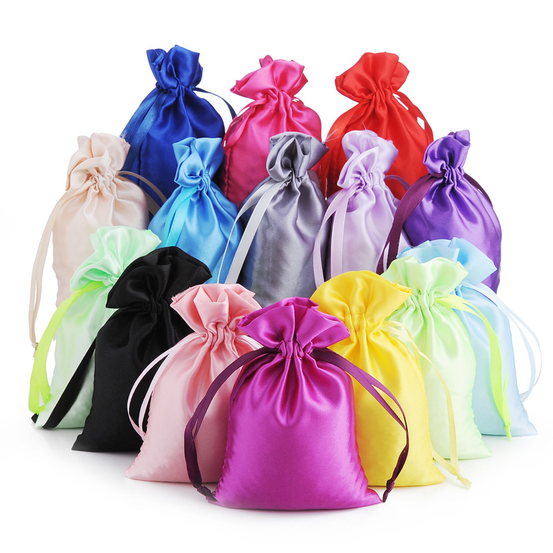 Jewelry Satin Gift silk bag Satin bag logo Fixed Beam port Drawstring Satin Cloth bag