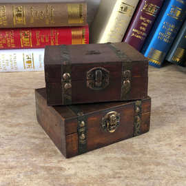仿古小木盒复古桌面盒子杂物盒首饰银行卡等收纳创意包装