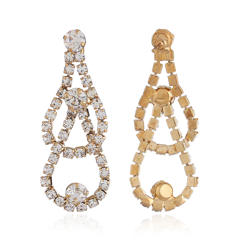 Crystal&CZ Fashion Geometric earring(KC gold white) NHKQ1562-KC gold white