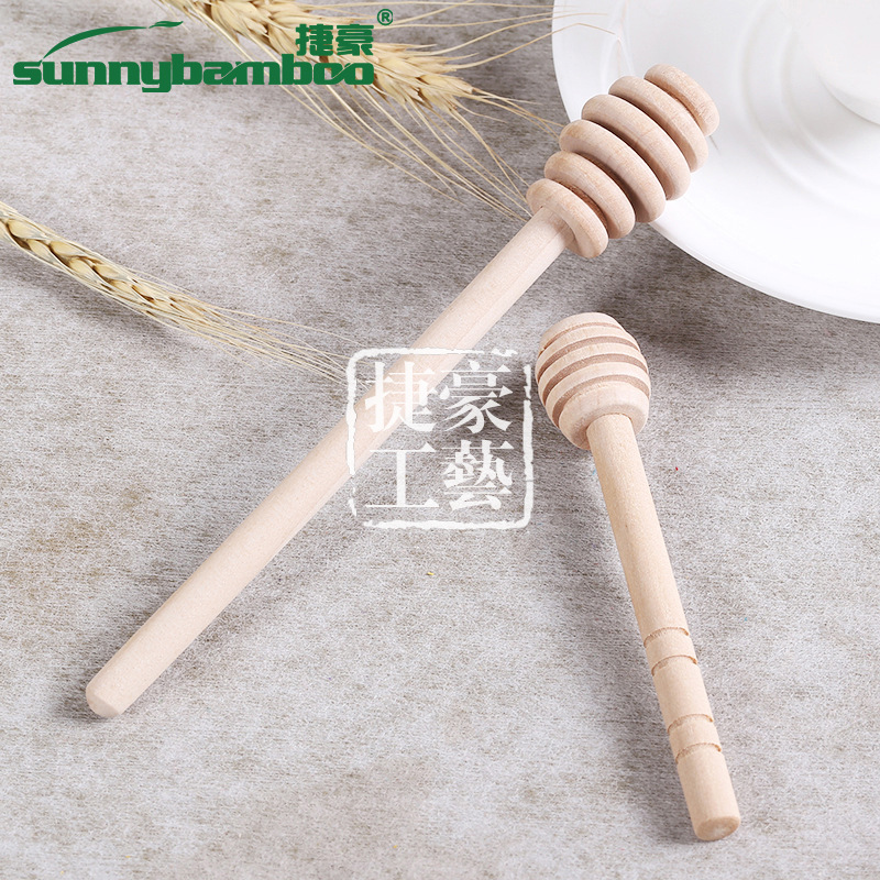 Jiehao Craft's new best-selling wooden bee spoon, natural wood practical stirring stick, kitchen helper wholesale detail image 8