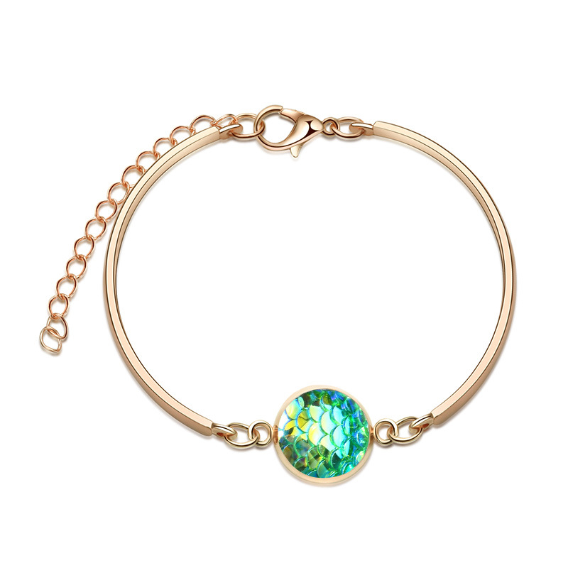 Mode Vente Chaude Nouvel Argent Rond Multicolore Sirène Bracelet En Forme D&#39;amour Bijoux En Gros display picture 11