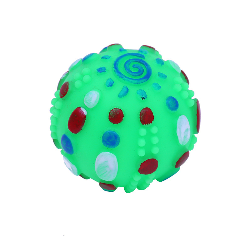 Pet Thunder Ball juguete creativo PVC vinilo perro teether bola juguete lanzar sonido juguete suministros para mascotas