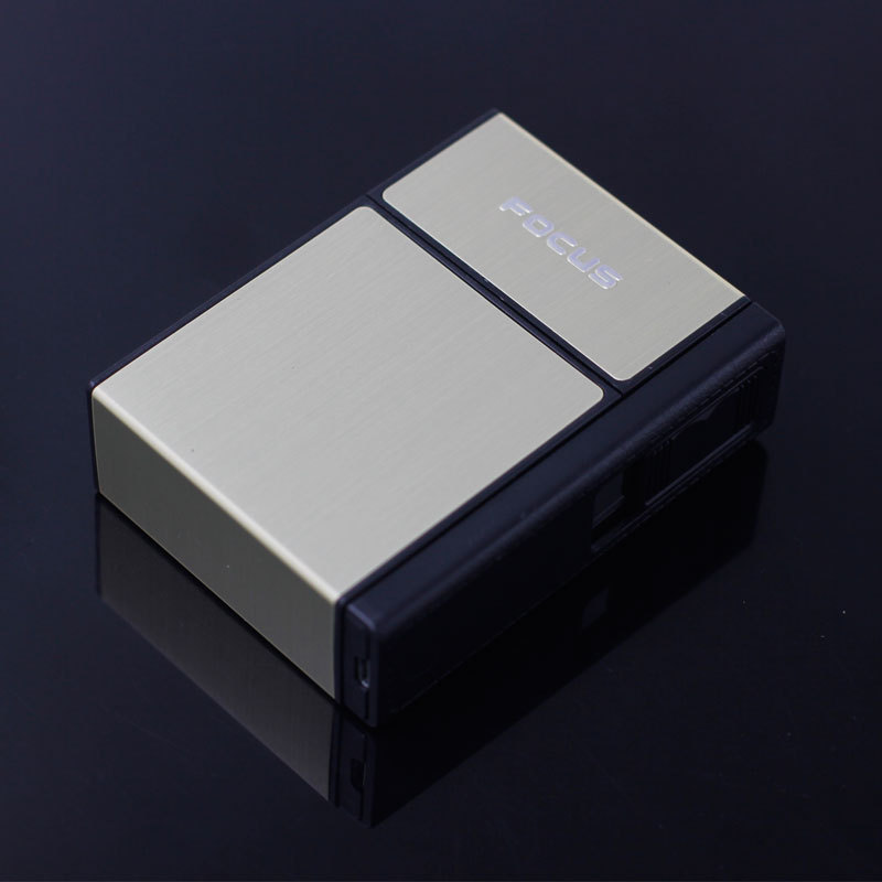 035A充电烟盒打火机20支装便携硬包个性创意男士