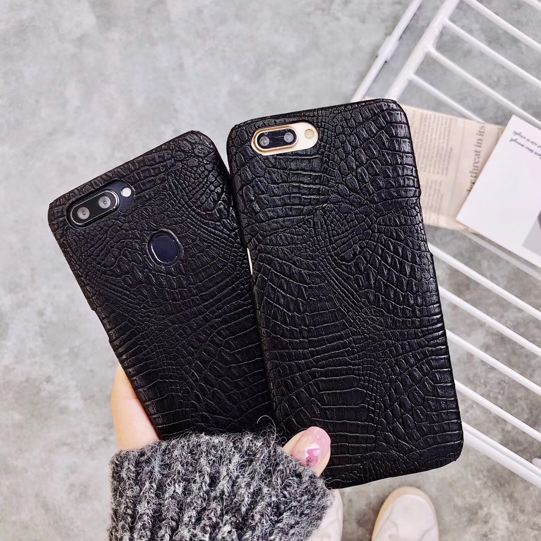 跨境iPhoneX手机壳苹果8plus鳄鱼皮手机壳oppoR15保护套中性款X20