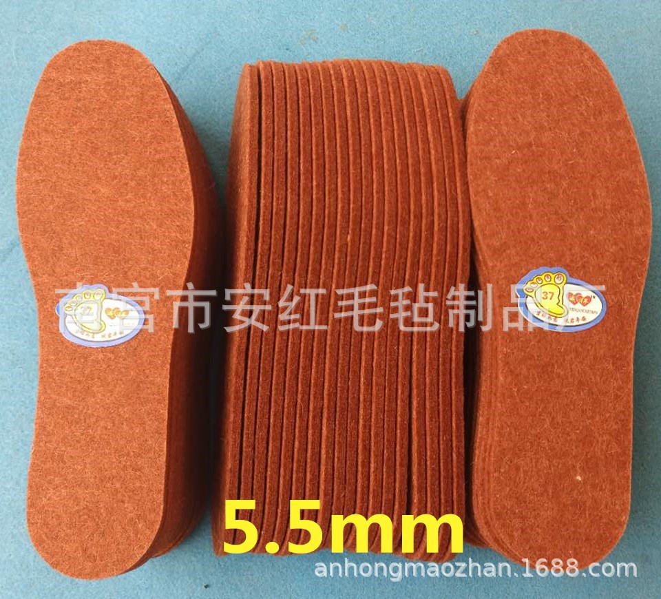 厂家供应跑江湖地摊集市透气加厚驼色驼绒鞋垫吸汗保暖羊毛毡鞋垫