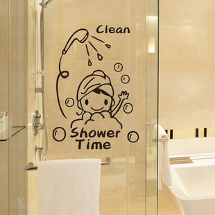 FX1090 cute Bath girl bathroom bathroom stickers glass bathtub decorative background decoration foreign trade hot