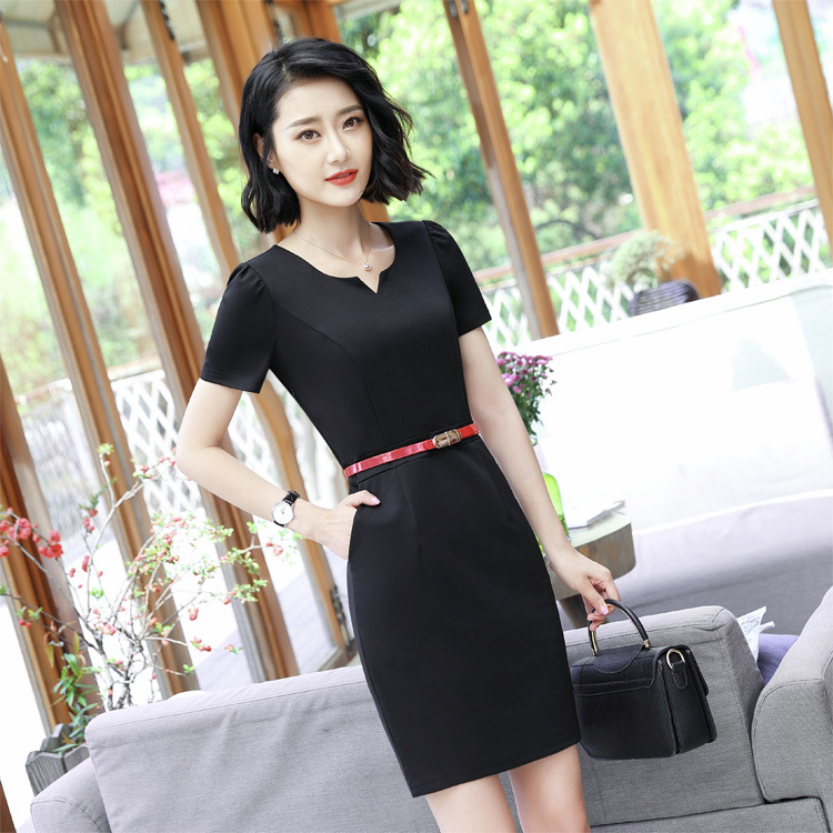 厂家直销2018美容师新款夏季时尚女职业套装连衣裙批发/团购