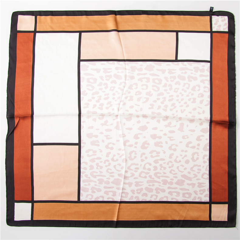 Vintage Korean Decorative Literary Stone Pattern Geometric Square Scarf Cotton Shawl Scarf Female Autumn And Winter New display picture 4