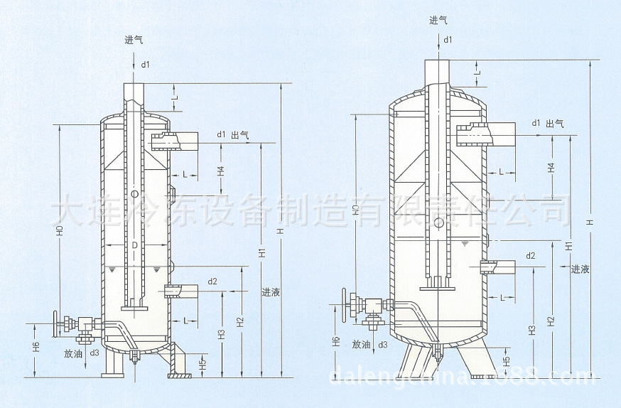 氨制冷附属设备 油分离器YF50-YF200,氨制冷设备,冷库制冷-阿里巴巴