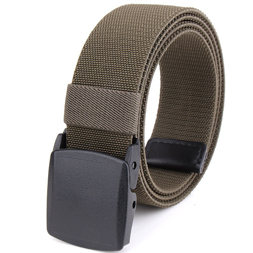 YKK buckle Korean men's woven belt casual canvas nylon belt elastic elastic versatile youth belt