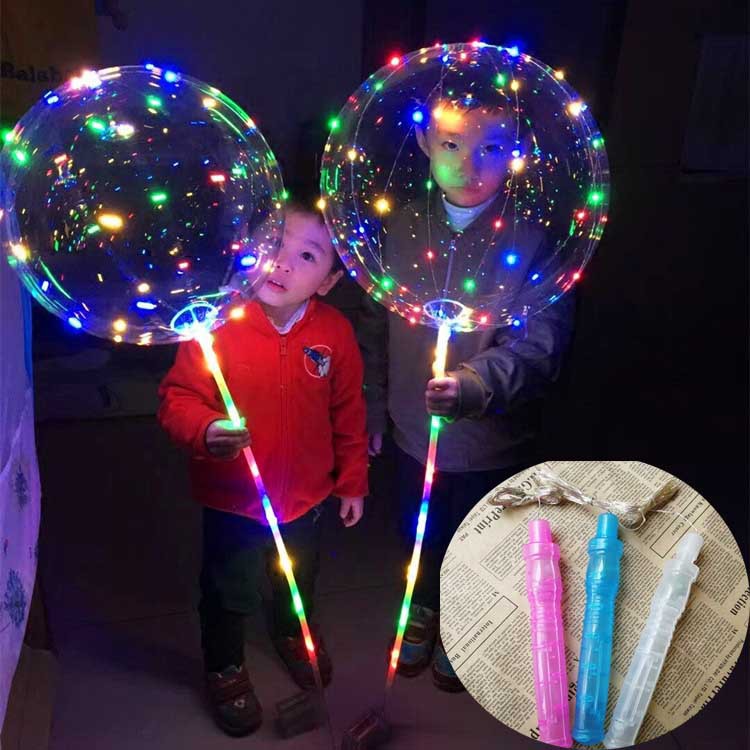 厂家直销 手持LED波波气球 手柄发光网红/心形告白气球 LED发光玩|ms