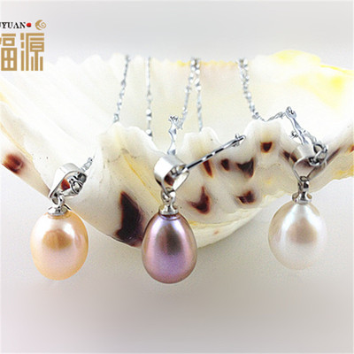 淡水养殖珍珠吊坠8mm特配红色挂线 诸暨批发HFY-1936