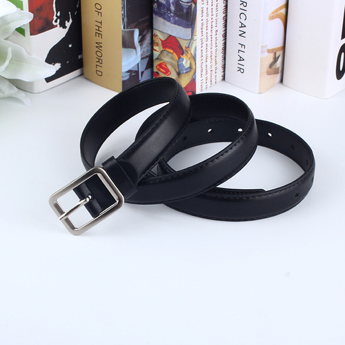 Korean style simple and versatile round buckle women's belt personalized trouser belt women's pin buckle belt factory direct supply wholesale