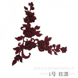 刺绣大号牡丹叶子朵花衣服补丁贴花 民族风手工DIY衣服装饰辅料