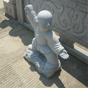 福建花岗岩石雕小和尚雕像 寺庙园林大理石头小沙弥摆件可定制