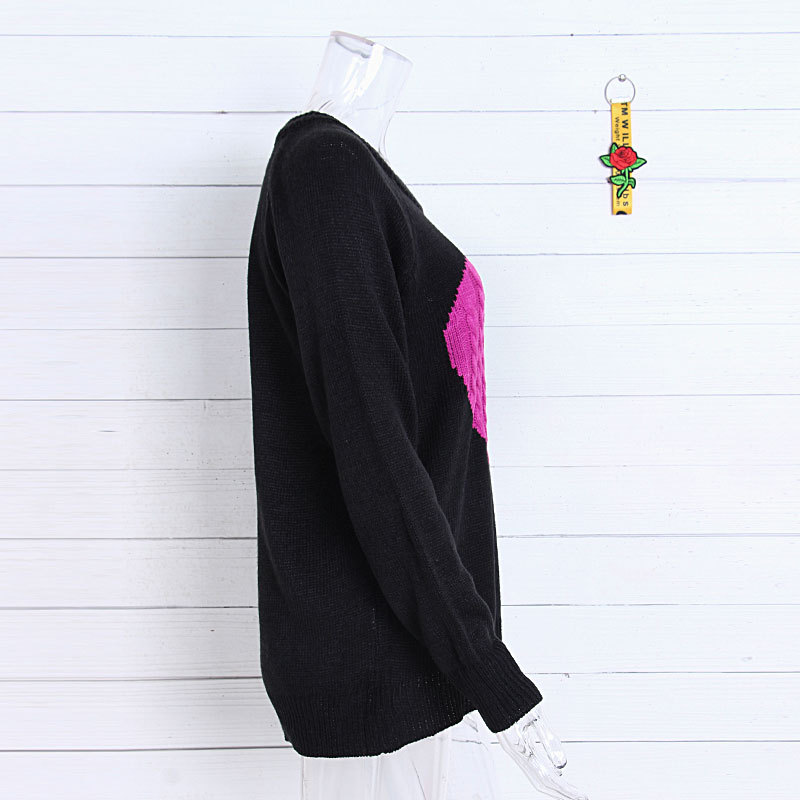 441g Weight Long Sleeve Sleeve Length Pullovers Placket Type Regular Sleeve Sleeve Type Polyacrylonitrile Fiber, knit Fabric Type Regular Top Length Sweater Tops Type Daily, Street Occasion Round Neck Neckline Slim Fit Type Heart Shape Pattern Spring, Autumn Season Women's Gender Elegant Style Wholesale Women's Elegant Heart Shape Long Sleeve Sweaters & Cardigans 46