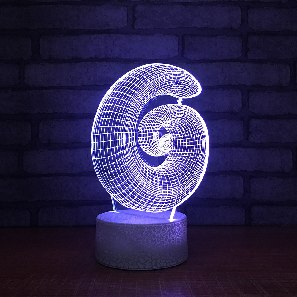 亚马逊爆款 爆裂纹3D灯小夜灯台灯