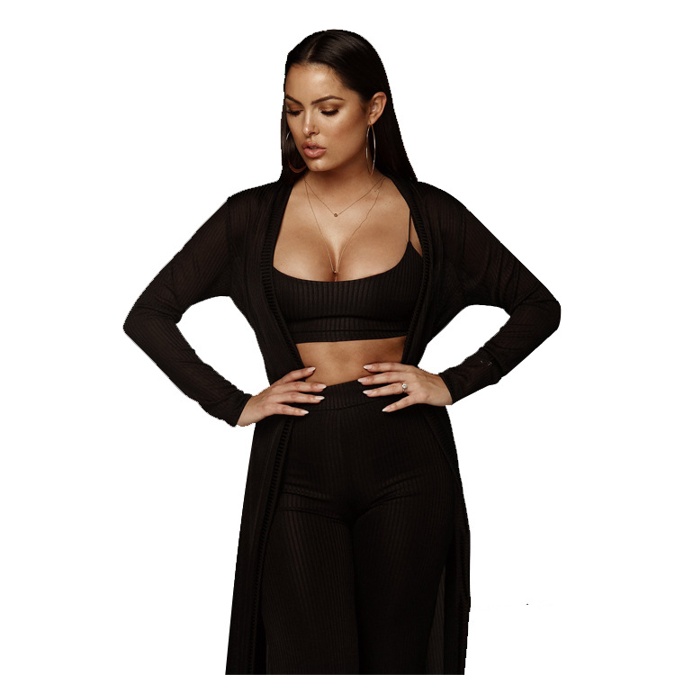 Vacances Selfies Femmes Style Simple Vêtement De Rue Couleur Unie Spandex Polyester Tricot Ensemble Coordonné De Pantalon Ensembles De Pantalons display picture 14