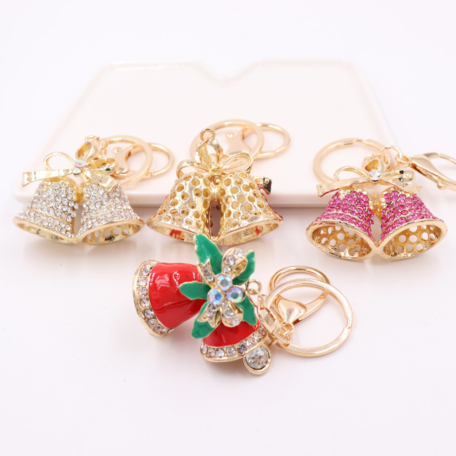 Nuevo regalo caliente aleación diamante gota aceite Navidad serie Santa Claus llavero colgante adornos regalo