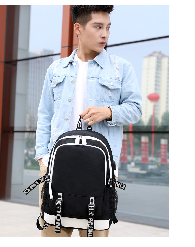 Men's Medium All Seasons Oxford Cloth Solid Color Fashion Square Zipper Functional Backpack display picture 2