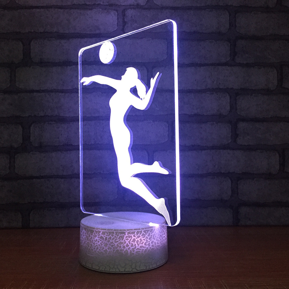 亚马逊爆款 爆裂纹3D灯小夜灯台灯