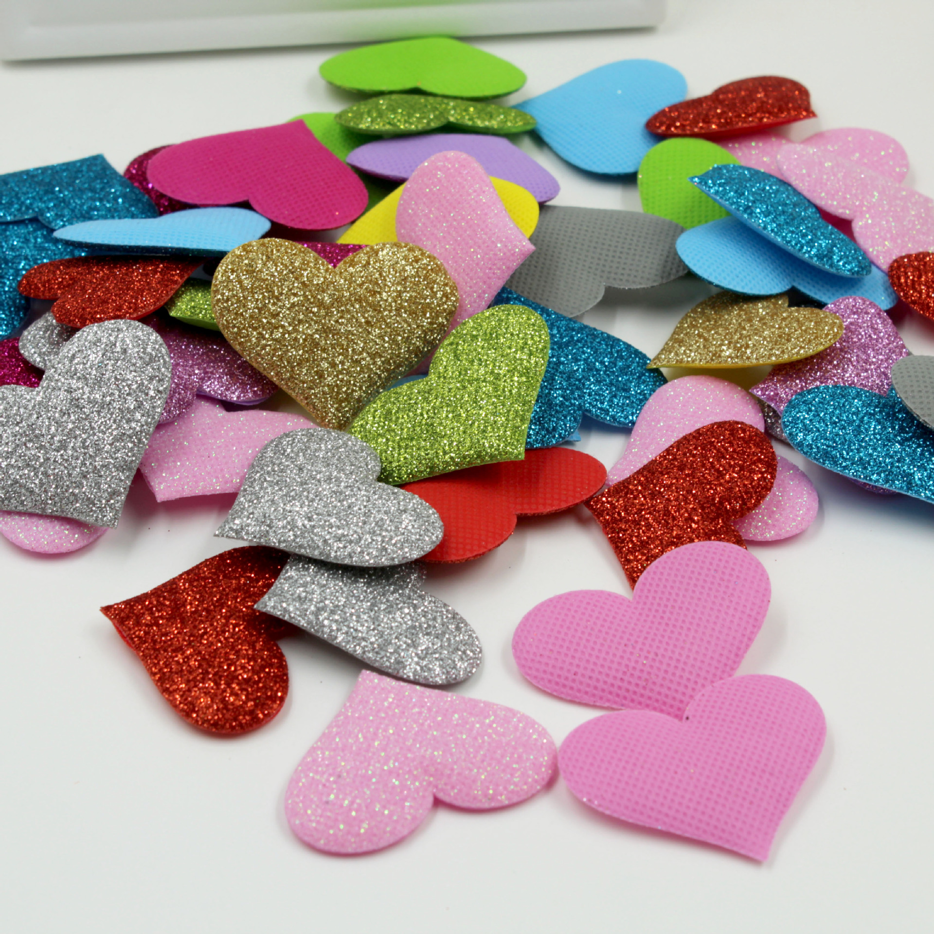 现货混批4.5CM闪粉爱心 单面发夹配件发箍 服装辅料饰品配件