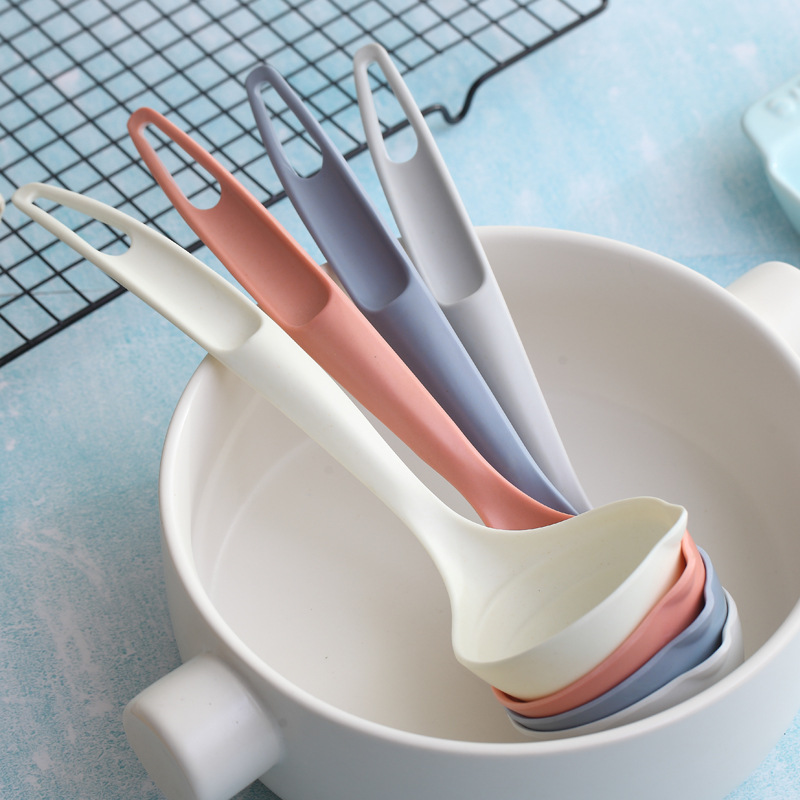 竹纤维汤勺厨房烹饪勺 挂壁加深V型导流家用粥勺厨房用具定制LOGO