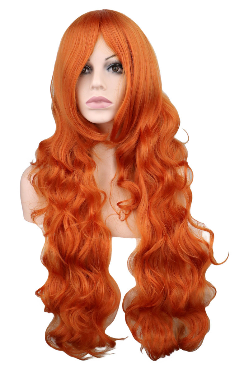 Cosplay Anime Wig Pelo Largo Y Rizado 80cm Peluca Multicolor display picture 11