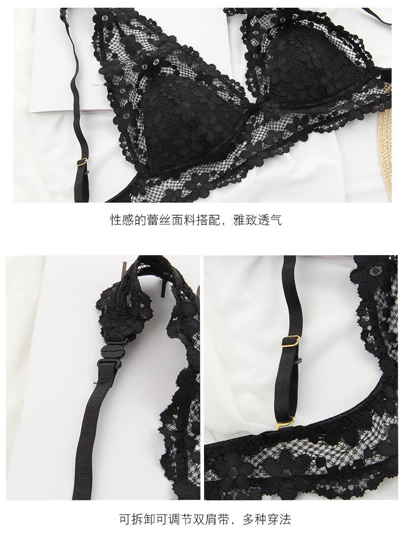 new style lace embroidered thin cotton bra set  NSCL22943