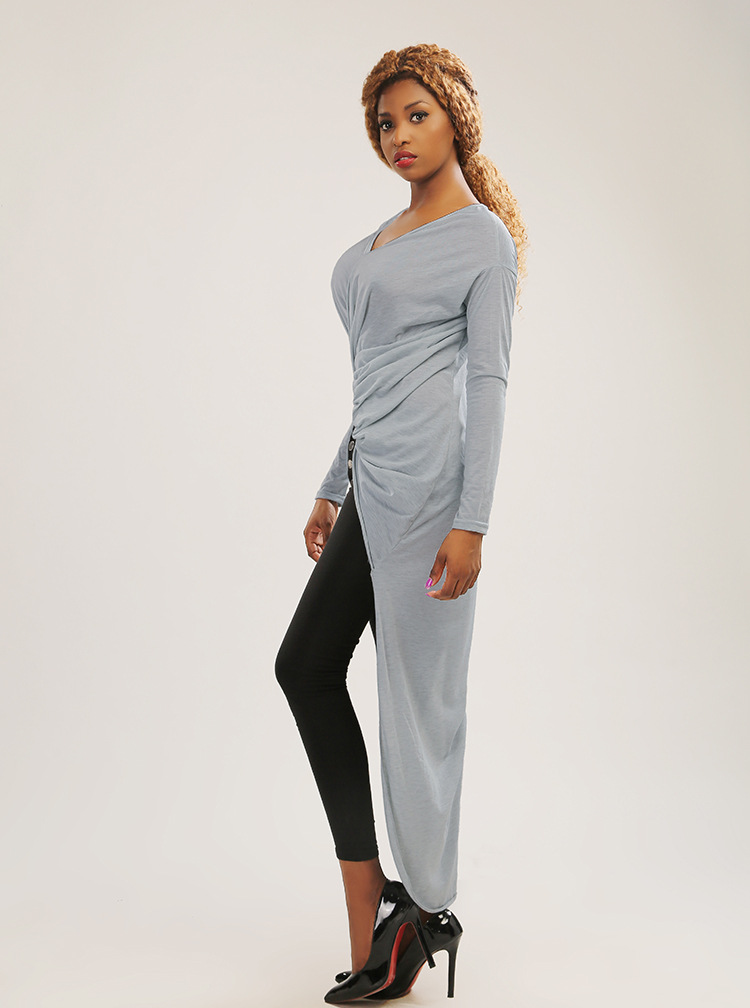 Sexy Bandage Dress Long Sleeve Asymmetrical Hem Fashionable Cross Design Autumn Collection Wholesale Available
