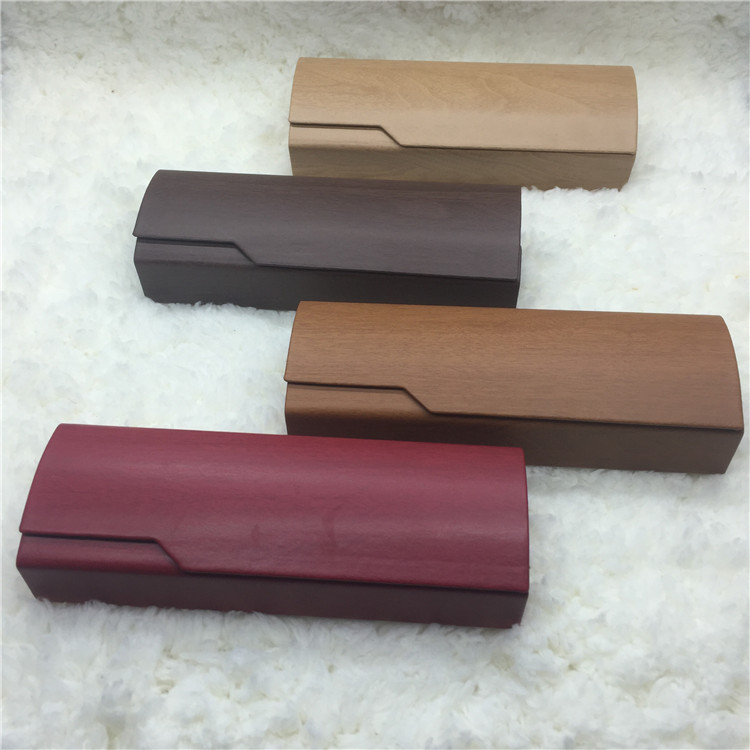 Manufactor Customized wholesale high-grade manual Wood glasses case fashion Compression square sunlight Mirror box