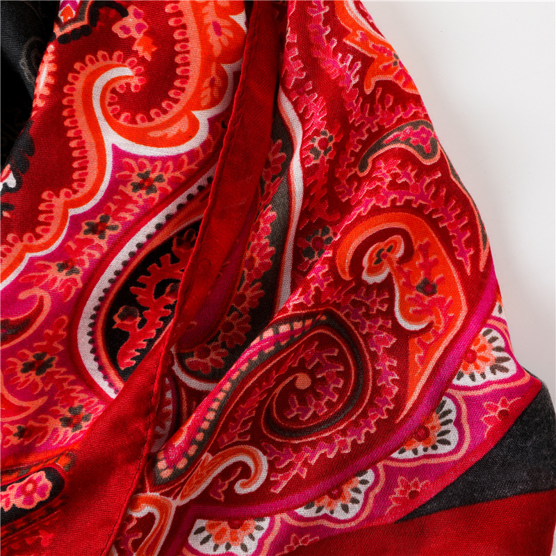 Sun Shawl Women Summer National Style Cotton And Linen Silk Scarf Printing Tassel Tulle Travel Beach Towel Sunshade Scarf display picture 26