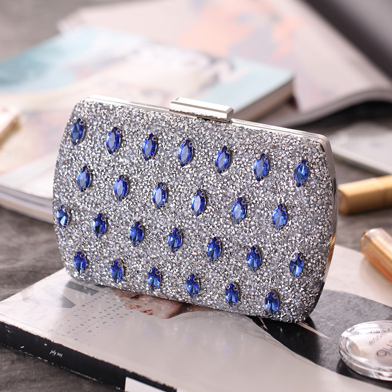 New Diamond-encrusted Evening Bag Women's Evening Dress Party Dress Clutch display picture 1