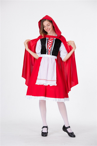 Carnival Halloween cosplay costume party Little Red Riding Hood stage performance dress for women adult princess outfit